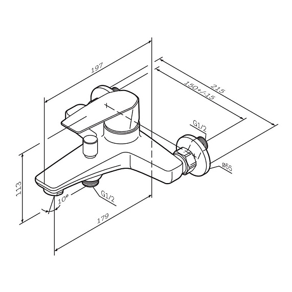 Смеситель для ванны и душа AM.PM Gem F90A10022 черный-9