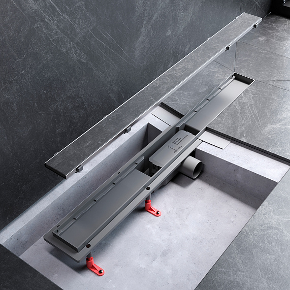 Душевой трап (лоток) 80 AM.PM PrimeFlow W02SC-U11-080-04SB комбинированный затвор со стальной матовой решеткой под плитку-14