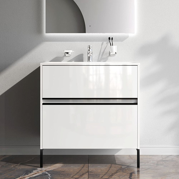 Тумба под раковину 80 AM.PM Sense M7BFUX0802WG подвесная/напольная на ножках, белый глянец-3